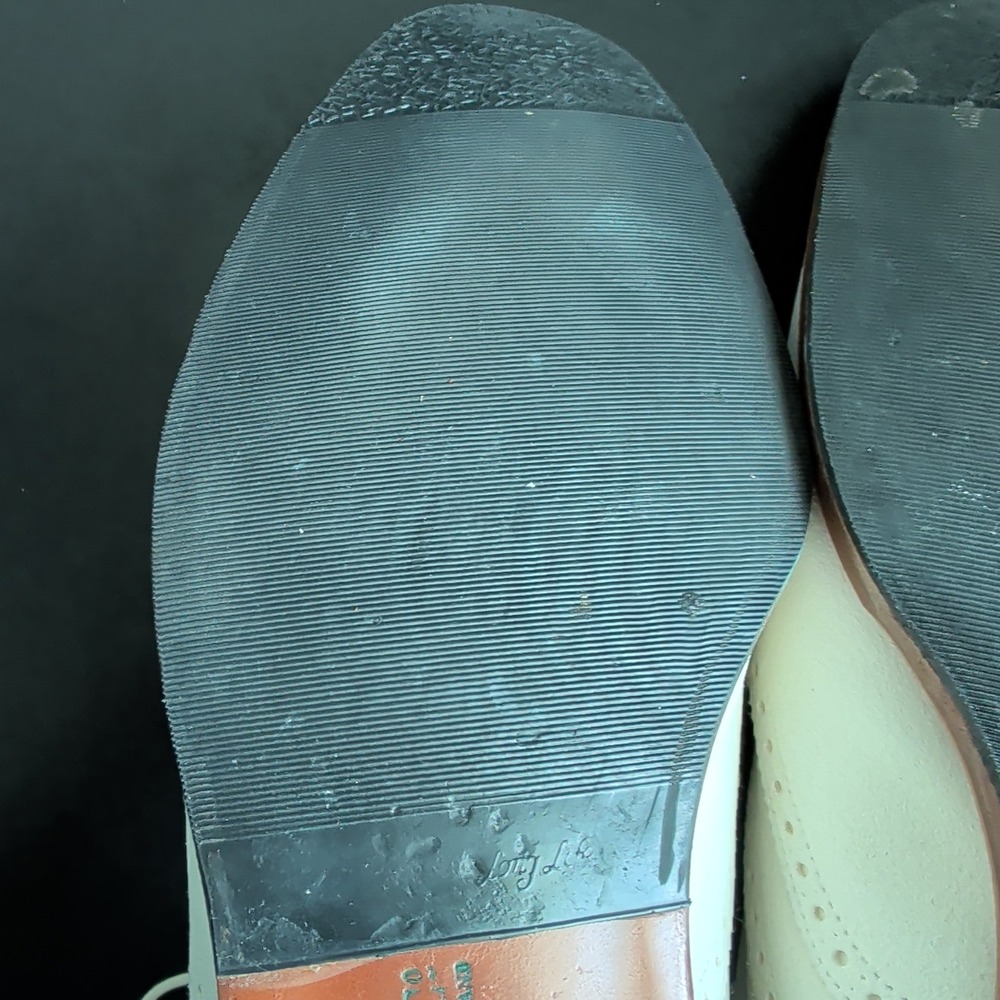 Brooks Brothers Peal & Co Mens White Buck Wingtip Oxford Shoes 11.5 D England - Picture 11 of 14